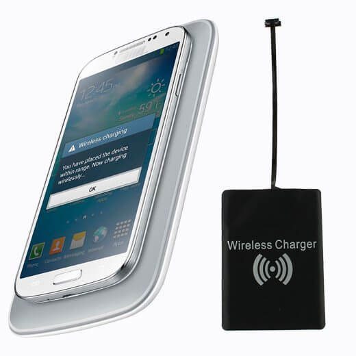 Qi-Adapter mit Micro-USB-Anschluss zum Nachrüsten aller nicht-Qi-fähiger Smartphones